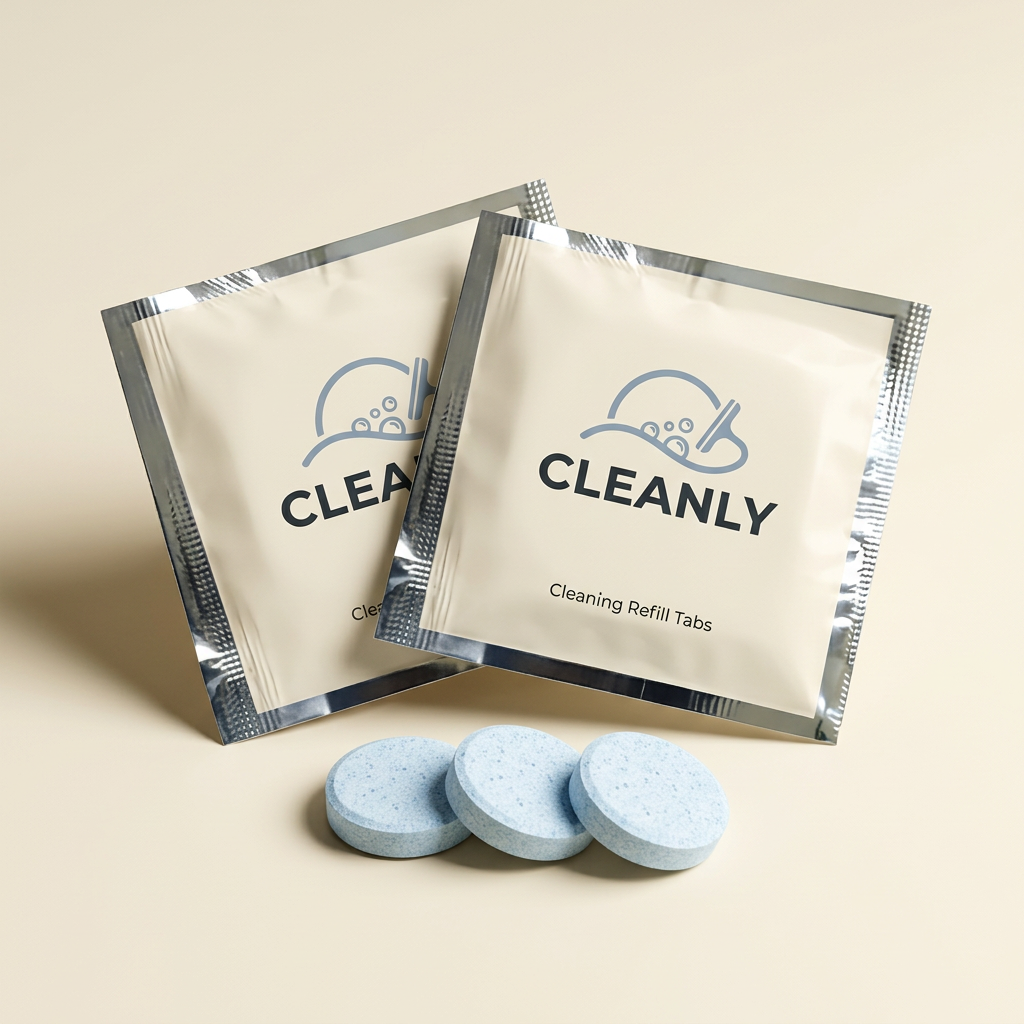 Cleanly refill tablets with branded sachets